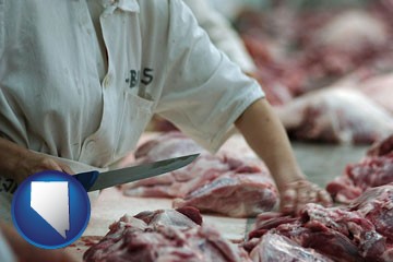 a meat processing worker - with Nevada icon