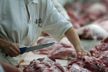 a meat processing worker